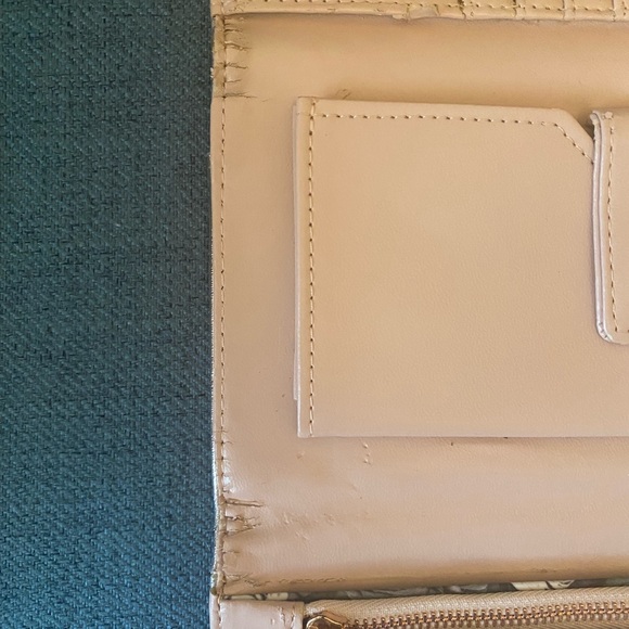 Adrienne Vittadini Metallic Peach Trifold Wallet - Picture 6 of 14